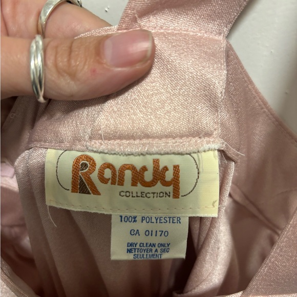 Vintage rose coloured gown with lace overlay - Picture 4 of 5